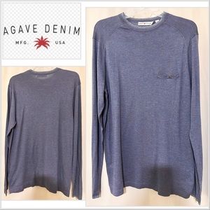 New AGAVE DENIM MEN’S LEXINGTON MODAL COTTON MEN’S POCKET LIGHT KNIT SWEATER M